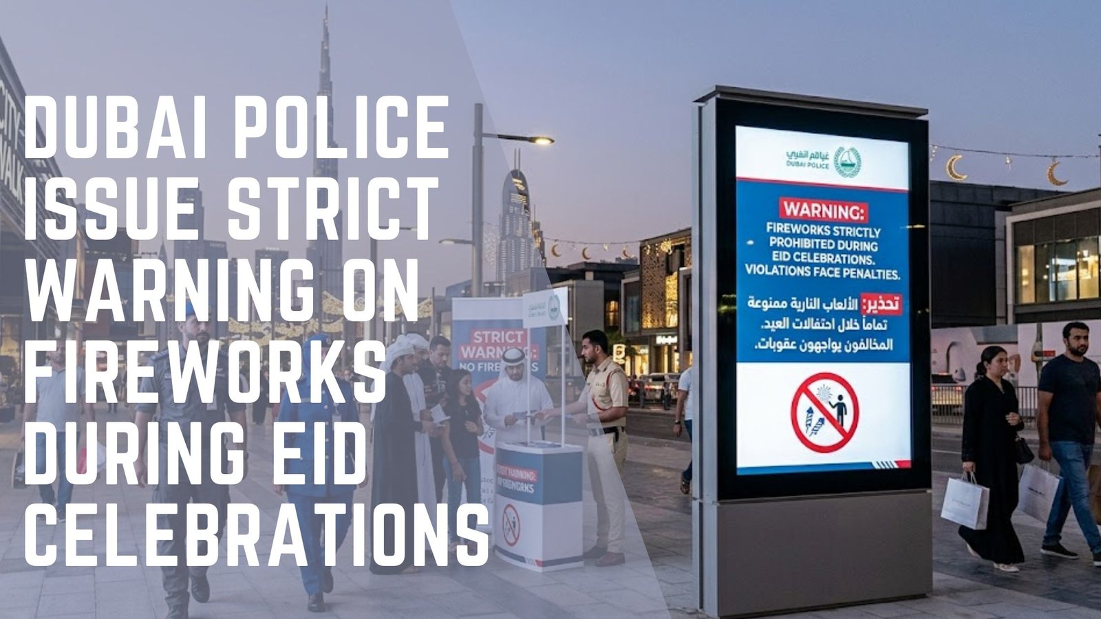 Dubai Police Fireworks Warning Eid
