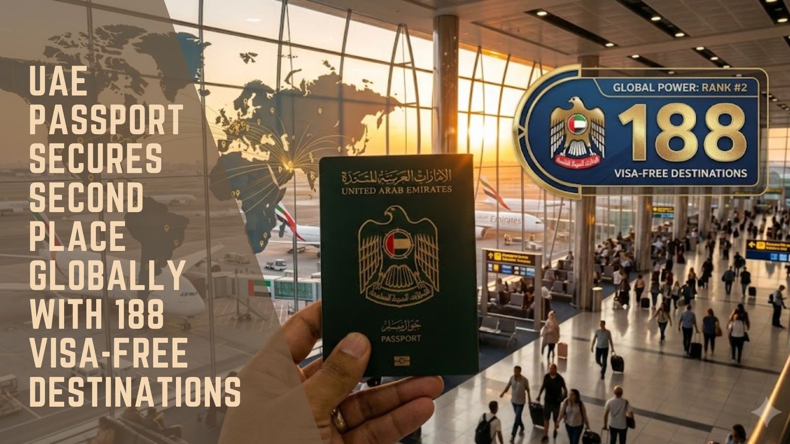 UAE Passport Rank 2nd 188 Visa-Free Destinations